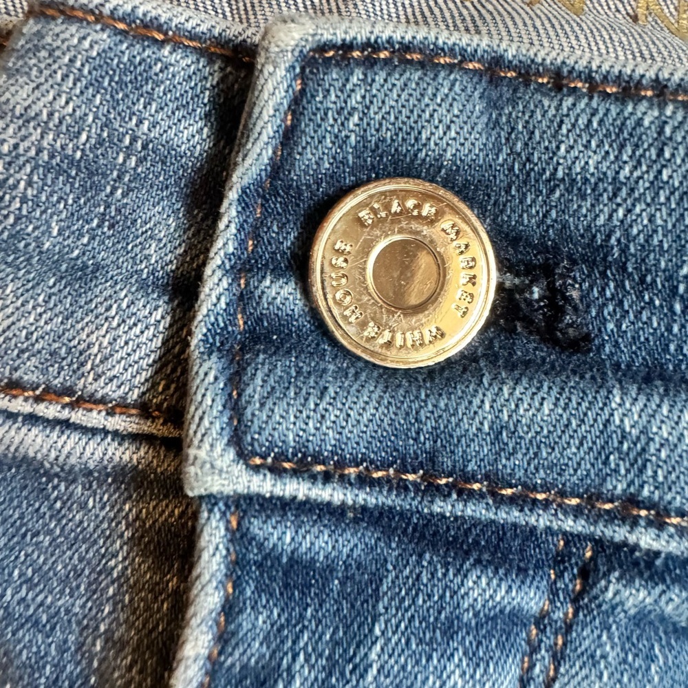 White House Black Market Women's Skinny Jeans Blue Distressed - Picture 8 of 13